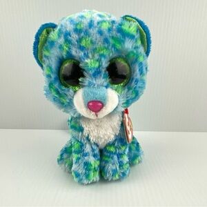 Ty Beanie Boos Leona the Leopard Plush 6 inches Blue and Green Stuffed Animal